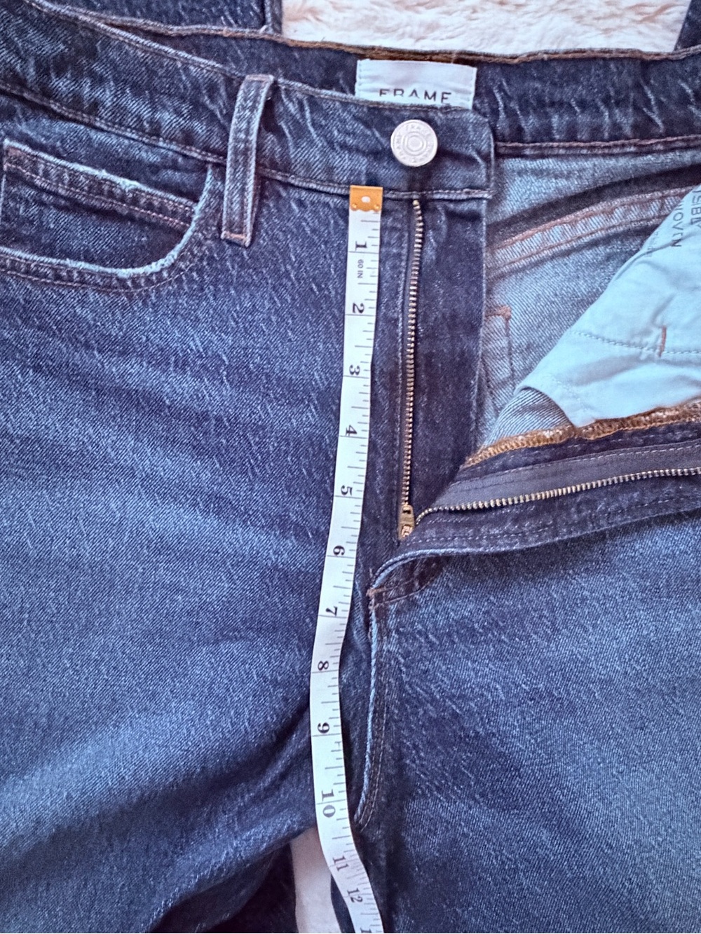 🖤 Frame Le High 'N' Tight Wide Leg Jeans Anthropologie Dark Wash 100% Cotton 28 - Picture 10 of 16